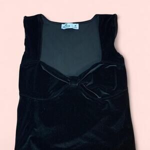 Hollister Black Velvet tank top with bow detail size Medium